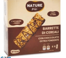 Nature Mix barrette di cereali 6 barrette, 126 g in offerta da MD