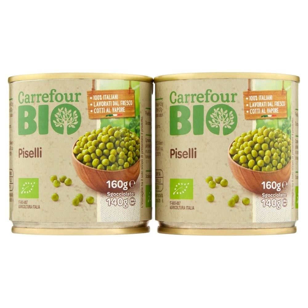 Bio piselli/mais dolce 160 g x 2, peso sgocc: 140 g x 2 in offerta da MD