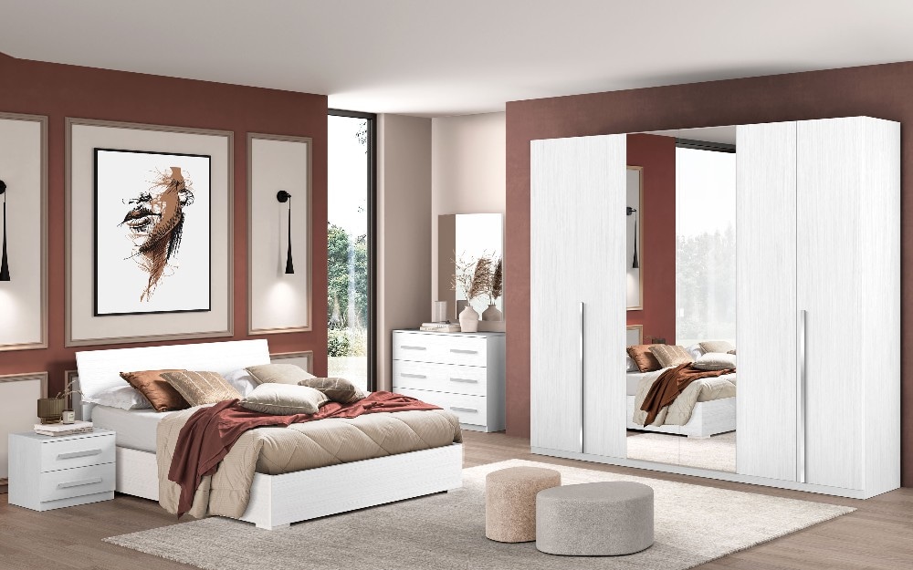 Camera 6 ante con letto contenitore e piedini Eleonora in offerta da Mondo Convenienza