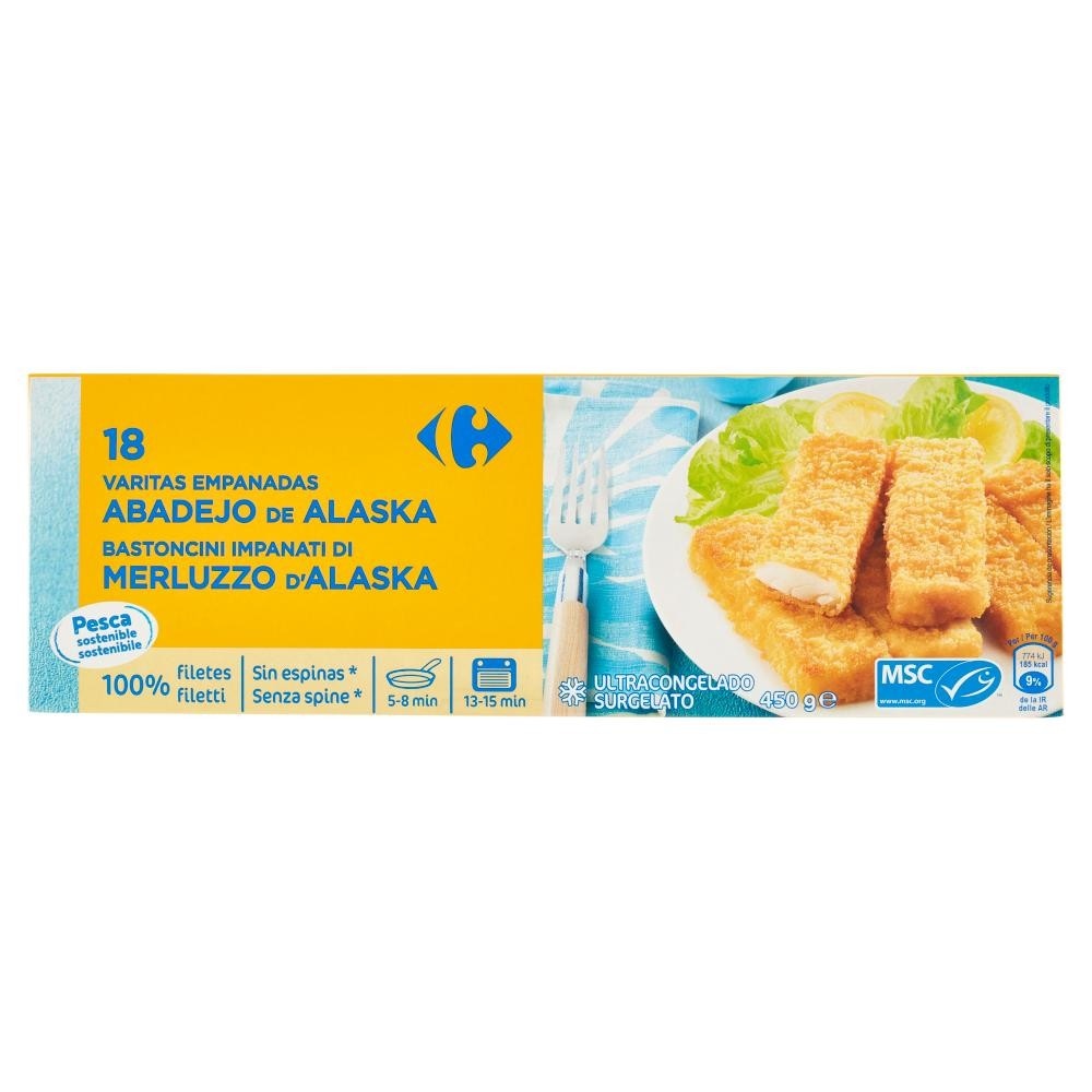 Bastoncini di Pesce 18 pezzi, 450 g Carrefour in offerta da Carrefour
