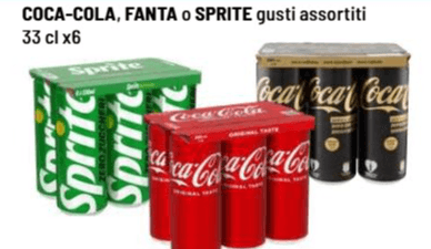 Coca-Cola, Fanta o Sprite 33 cl x6 - Offerta nel negozio Iper La grande i