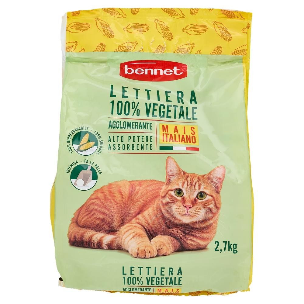 Bennet lettiera 100% vegetale agglomerante 2,7 kg in offerta da Bennet
