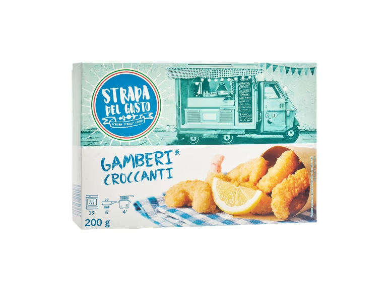 Strada del Gusto fritto misto o gamberi croccanti 250/200 g confezione in offerta da Lidl