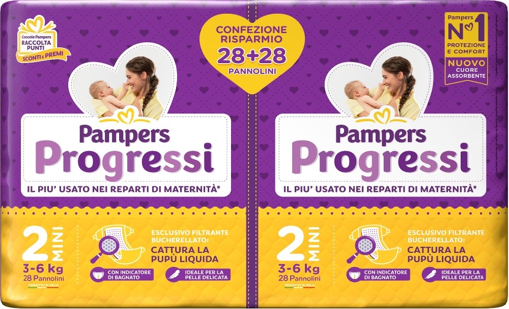 Pannolini Pampers Progressi pacco doppio 56 pezzi in offerta da Maury's