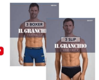 Conf. 3 slip o boxer uomo Il Granchio 3 slip o boxer in offerta da Iper La grande i