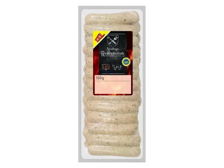 Nürnberger Rostbratwürste - Salsicce di carne suina bollite XXL 500 g GRILLMEISTER in offerta da Lidl