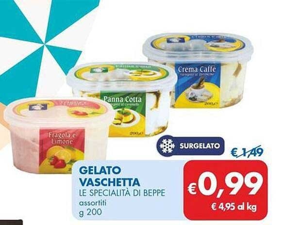 Le Specialità di Beppe gelato vaschetta 200 g in offerta da MD