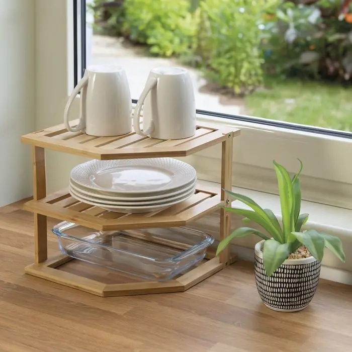 Mensola angolare Bamboo in offerta da Happy Casa