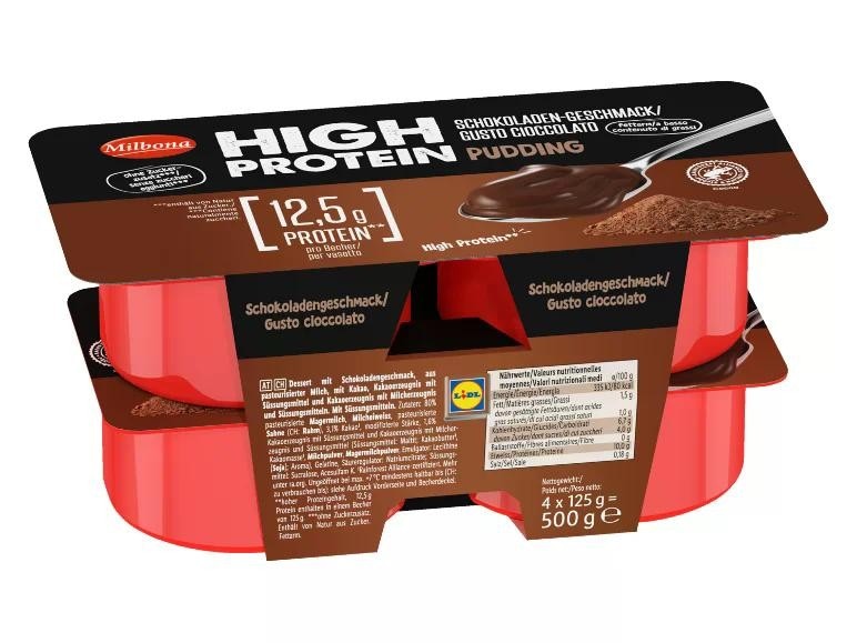 Milbona Budino proteico 4x 125 g confezione in offerta da Lidl