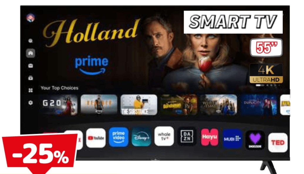 Smart-Tech 550H02V Smart-TV Ultra HD 4K QLED 55" in offerta da Dpiù