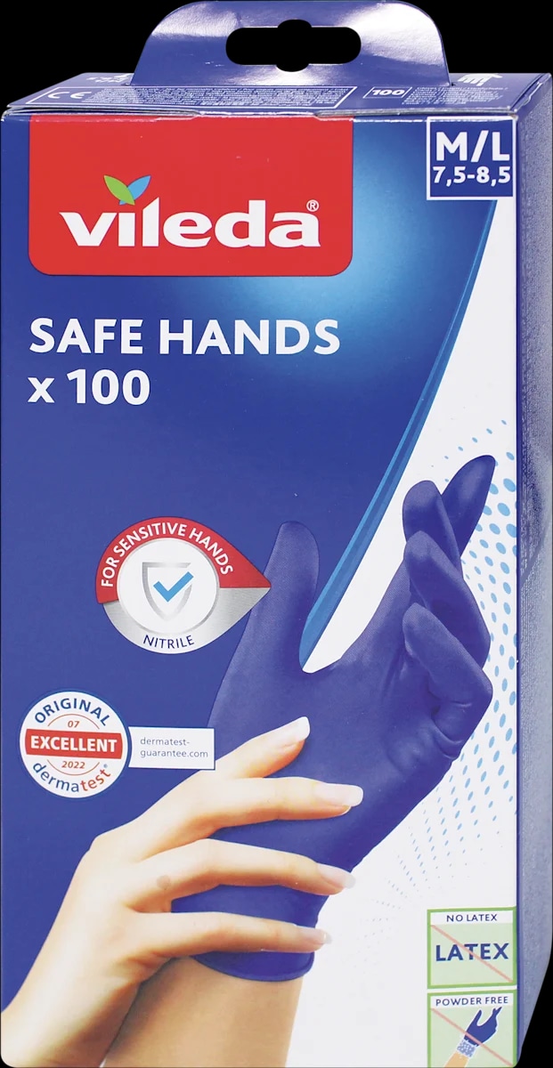 Guanti monouso in nitrile Vileda Safe Hands 100 pezzi in offerta da Bennet
