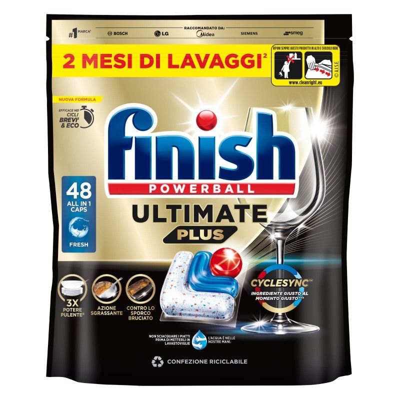 Detersivo Lavastoviglie Finish Powerball 56 tabs/ultimate 48 tabs in offerta da Il Gigante