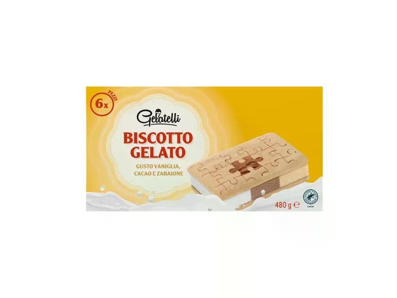 Gelatelli biscotto gelato 6x 80 g confezione in offerta da Lidl
