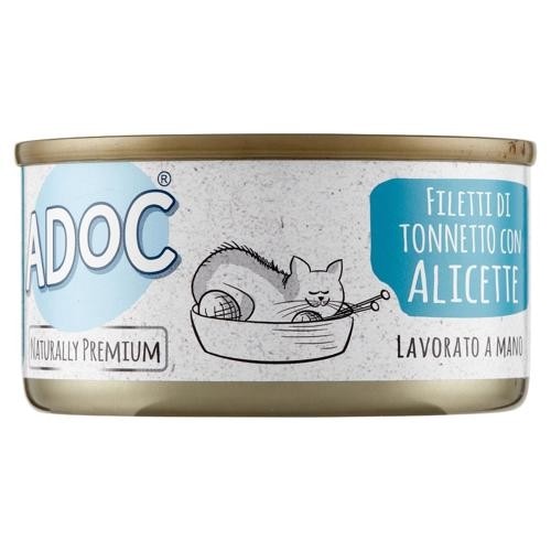 Filetti di tonnetto con alicette 85 g Adoc Cats in offerta da Panorama