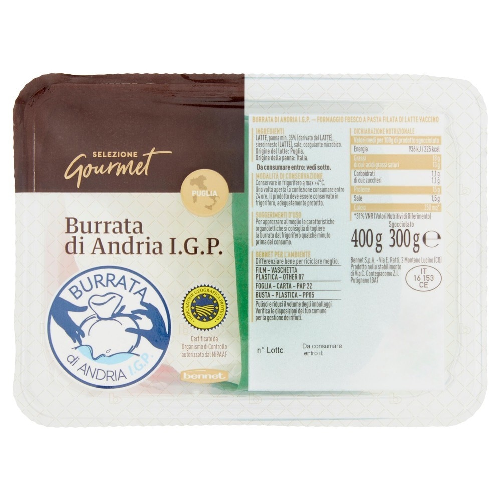 Burrata di Andria IGP 300 g in offerta da Bennet