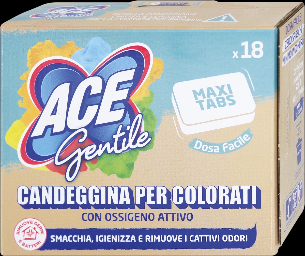 Ace candeggina gentile maxi color 18 tabs in offerta da Il Gigante