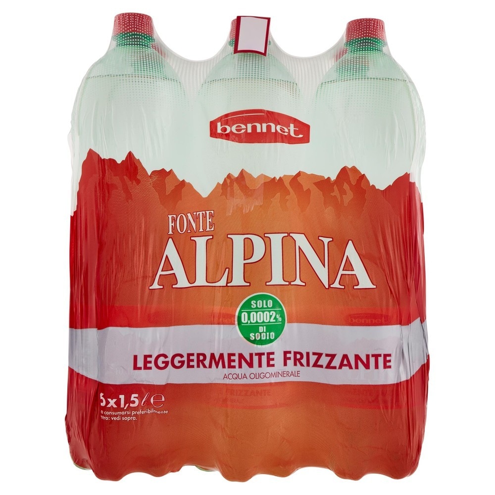 Acqua Oligominerale Leggermente Frizzante Fonte Alpina L 9 in offerta da Bennet
