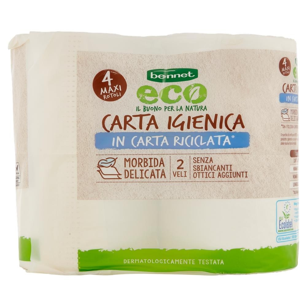 Carta igienica in carta riciclata Bennet Eco conf. da 4 in offerta da Bennet