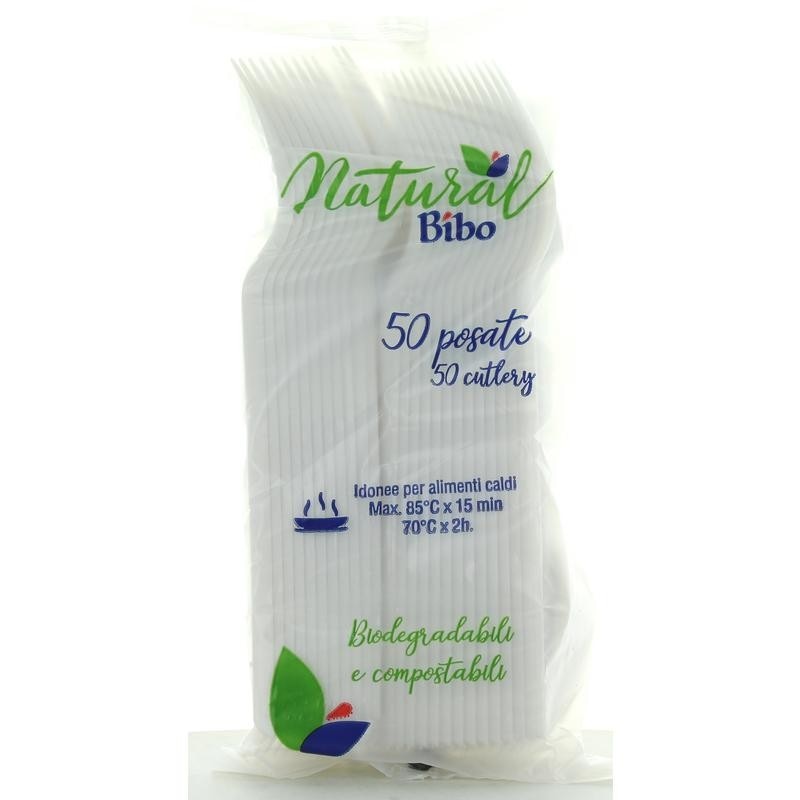 Posate compostabili biodegradabili Bibo Natural 50 pezzi in offerta da Panorama