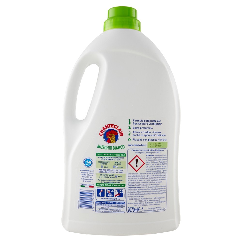 Chanteclair detersivo lavatrice muschio bianco 2070 ml in offerta da MD
