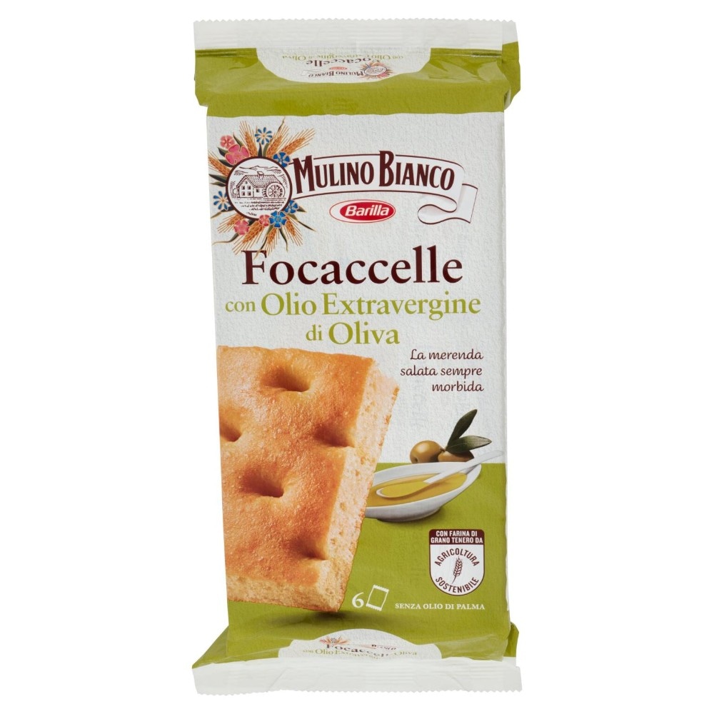Focaccelle all'olio extravergine d'oliva Mulino Bianco 6 pezzi, 198 g in offerta da Bennet
