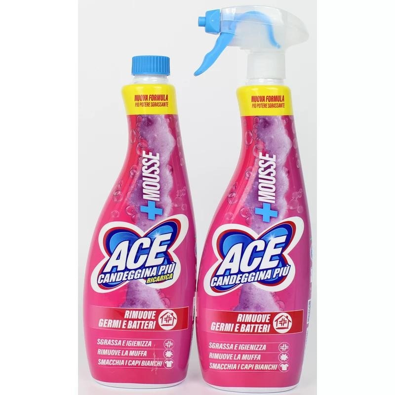 Ace candeggina più mousse ricarica spray 690 ml in offerta da Il Gigante