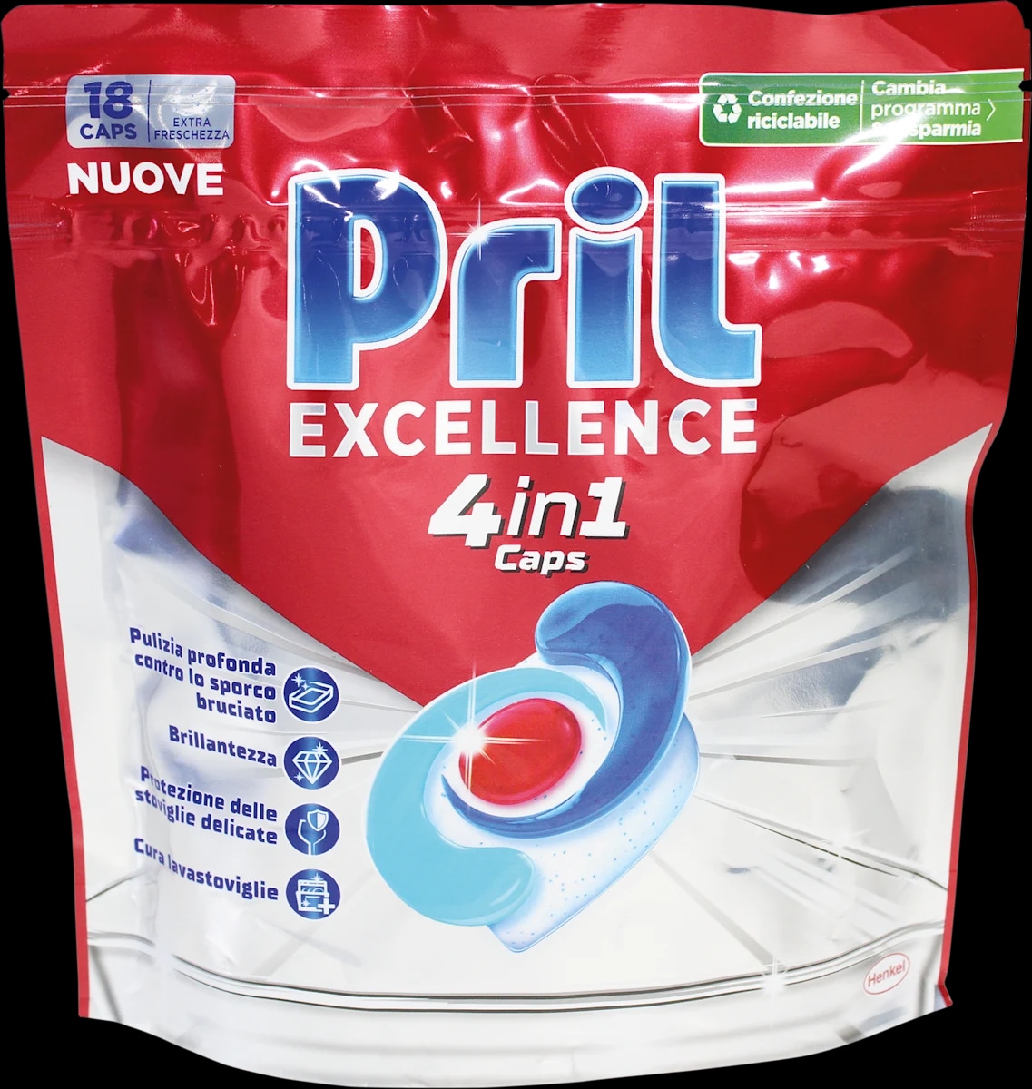 Detersivo pre-dosato per lavastoviglie caps x16, x18 o x20 o Gel 30 o 35 lavaggi Pril in offerta da Iper La grande i