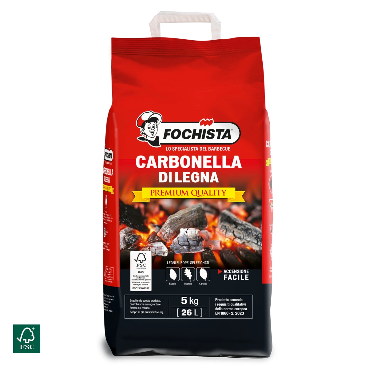 Carbonella di Legna Fochista Kg 2,5 in offerta da Carrefour