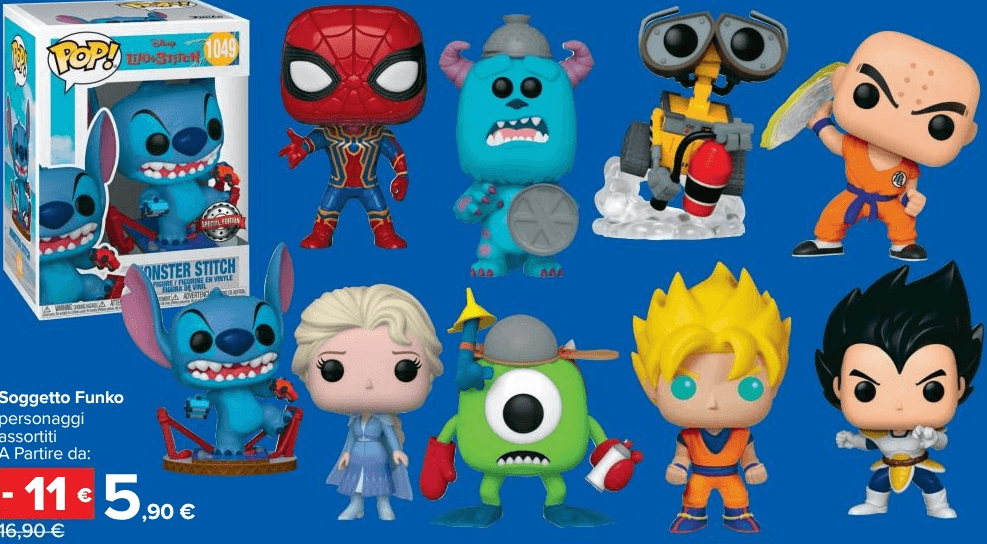 Soggetto Funko personaggi assortiti in offerta da Carrefour