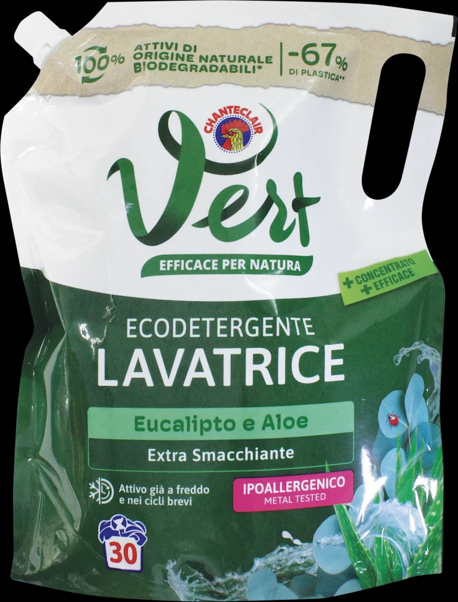 Vert di Chanteclair ecocarica detergente lavatrice 1,2 L in offerta da Bennet