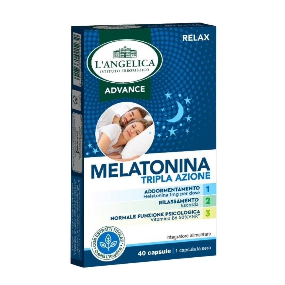 Integratore per sonno Melatonina Tripla Azione 40 capsule L'Angelica in offerta da Bennet