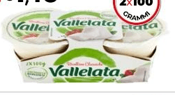 Ricottine fresche Vallelata 200 g in offerta da Bennet