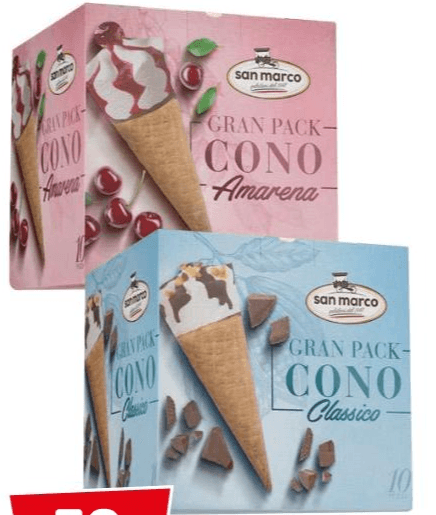 San Marco coni classico / amarena 10 pezzi, 750 g in offerta da Dpiù