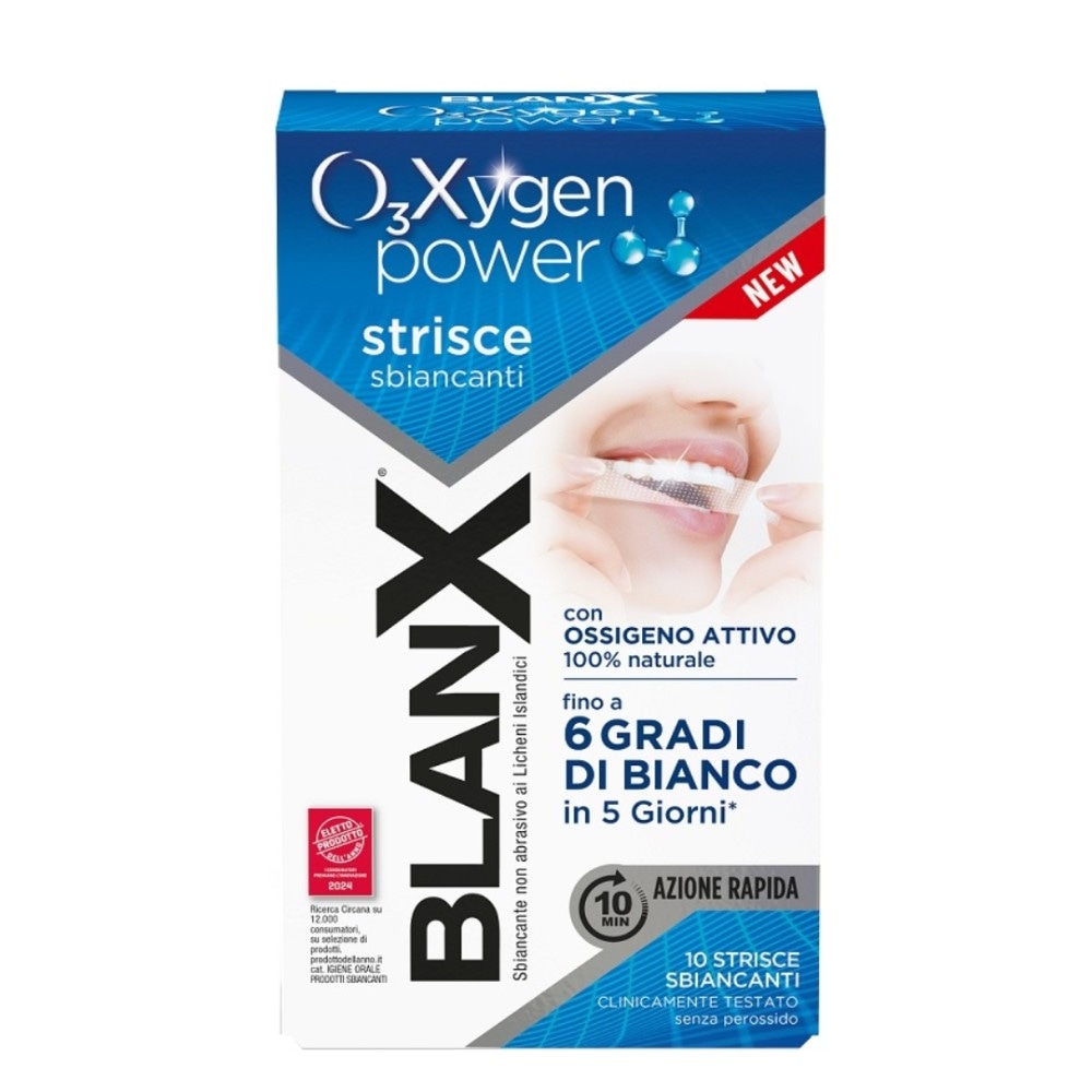 O3Xygen power strisce sbiancanti 10 pezzi Blanx in offerta da Dm
