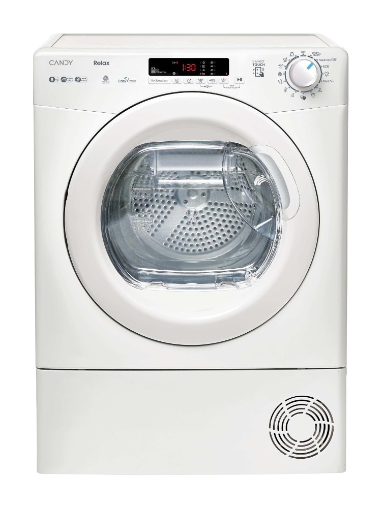 Asciugatrice a pompa di Calore Candy CR EH8N1DE-S L 59,6 cm A 85 cm P 60,7 cm in offerta da Carrefour