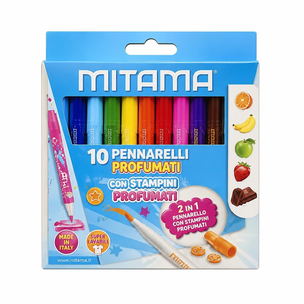 Pennarelli Profumati con Stampini 10 pz Mitama in offerta da Il Gigante