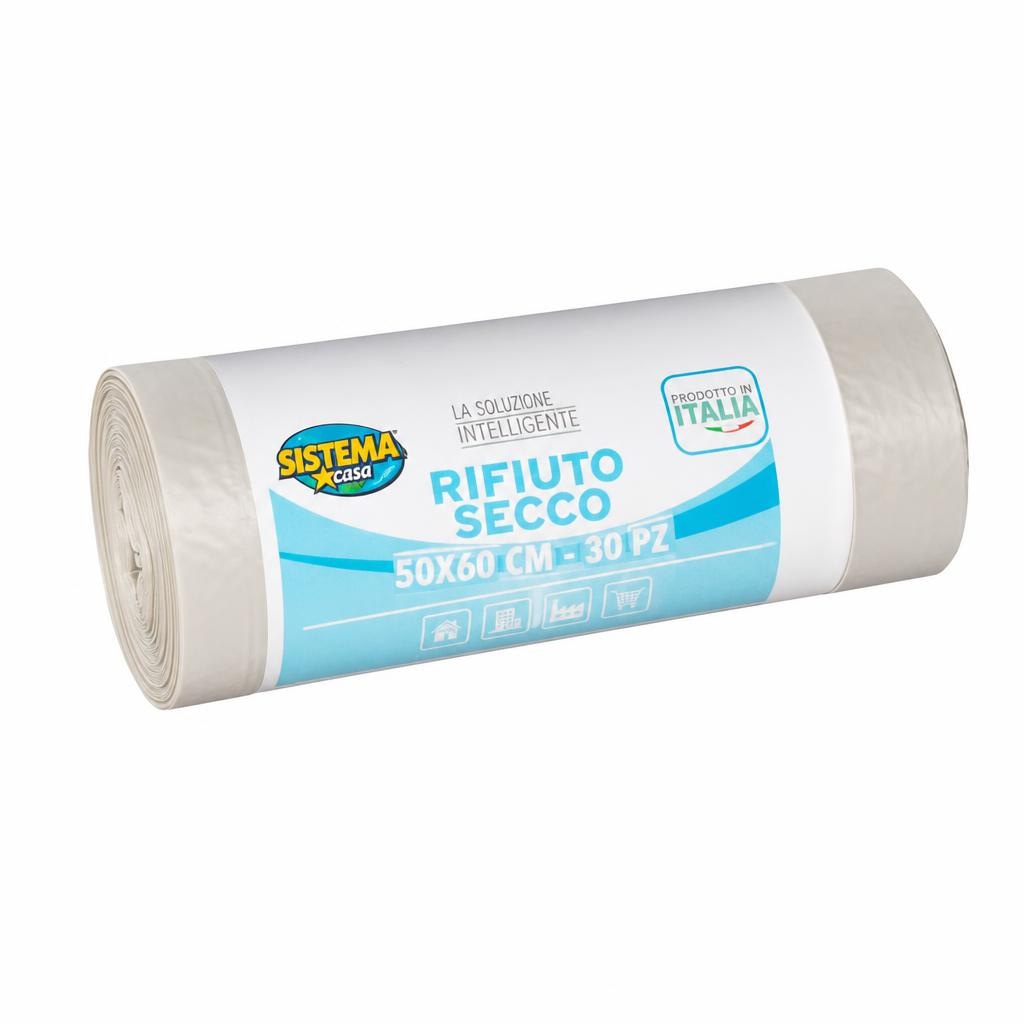 Sacchi pattumiera per rifiuti secchi 50x60 cm, 30 pz in offerta da Eurospin