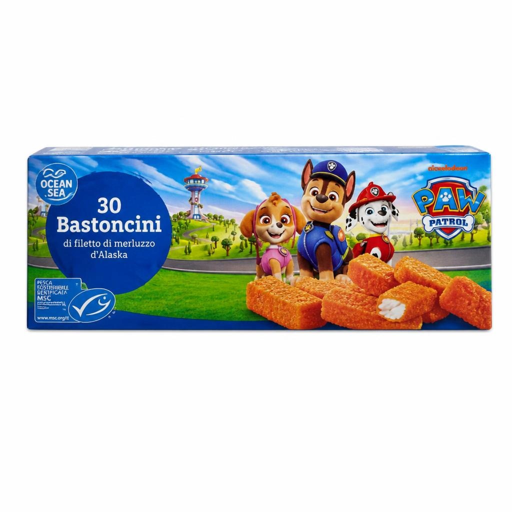 Paw Patrol bastoncini di filetto di merluzzo d'Alaska 30 pezzi, 900 g Ocean Sea in offerta da Lidl