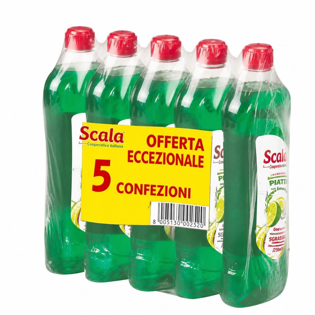 Scala detersivo piatti 5x750 ml in offerta da Il Gigante