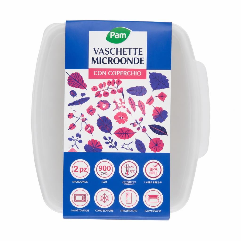 Vaschette microonde con coperchio misure assortite Pam in offerta da Panorama