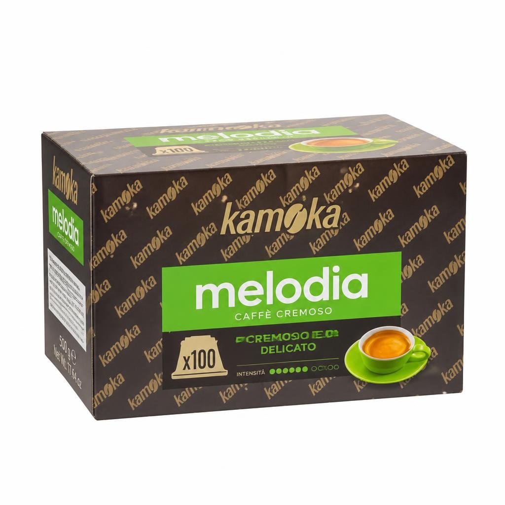 Kamoka Melodia caffè cremoso / intenso 100 capsule in offerta da Dpiù