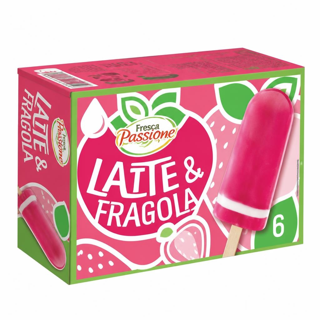 Fresca Passione stecchi latte & fragola 6 pezzi, 450 g in offerta da Dpiù