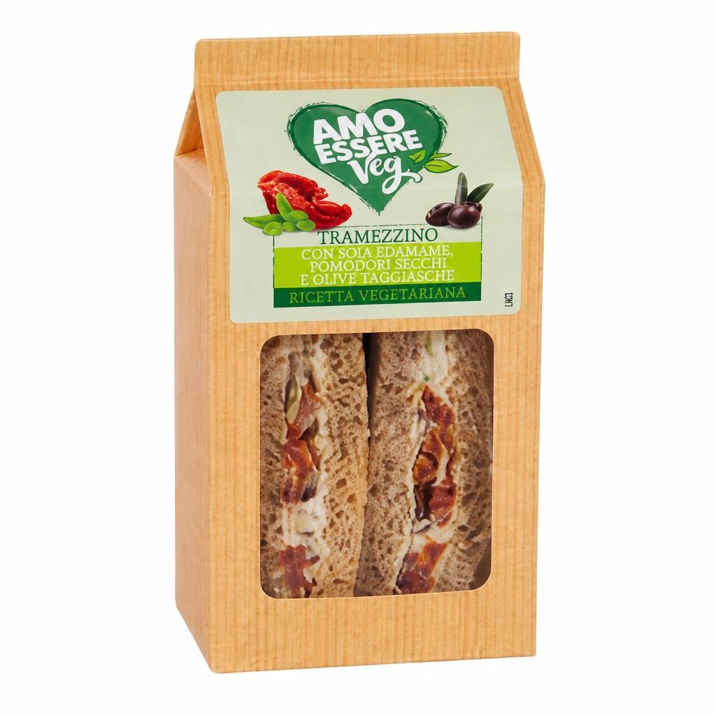 Tramezzino con Soia Edamame, Pomodori Secchi e Olive Taggiasche 160 g AMO ESSERE Veg - Offerta nel negozio Eurospin