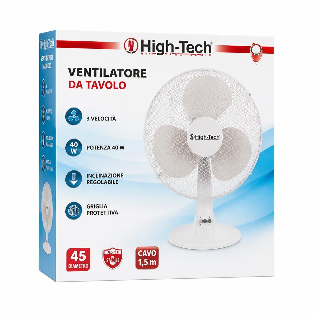 High-Tech ventilatore da tavolo 45W in offerta da Maury's