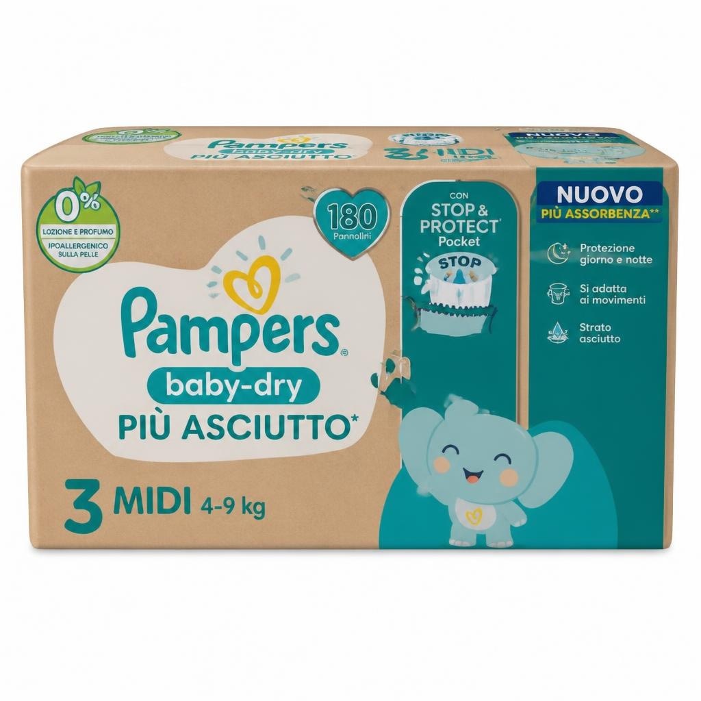 Pannolini Baby-dry o Mutandino Pampers x180, x150, x144, x111 o x144, x117, x102 in offerta da Iper La grande i