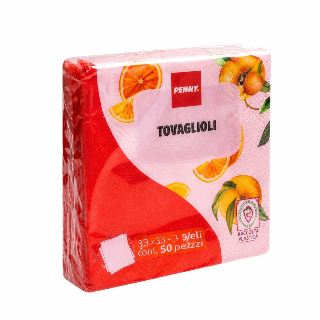 Tovaglioli colorati Penny 33x33 - conf. 50 pz in offerta da Penny