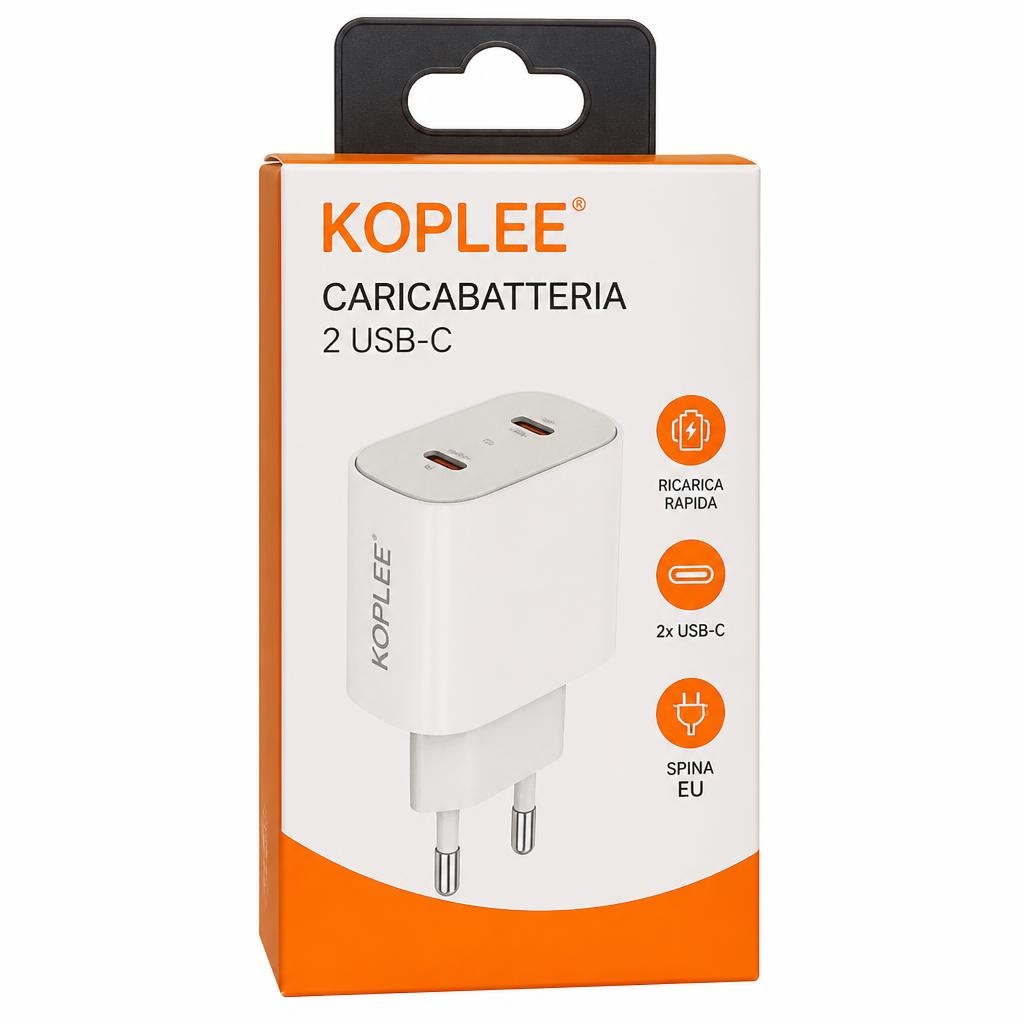 Koplee caricabatteria 2 USB-C in offerta da Unieuro