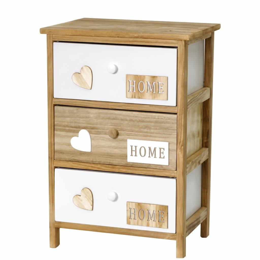 Mobiletto in Legno di Paulonia 3 cassetti - Offerta nel negozio Happy Casa