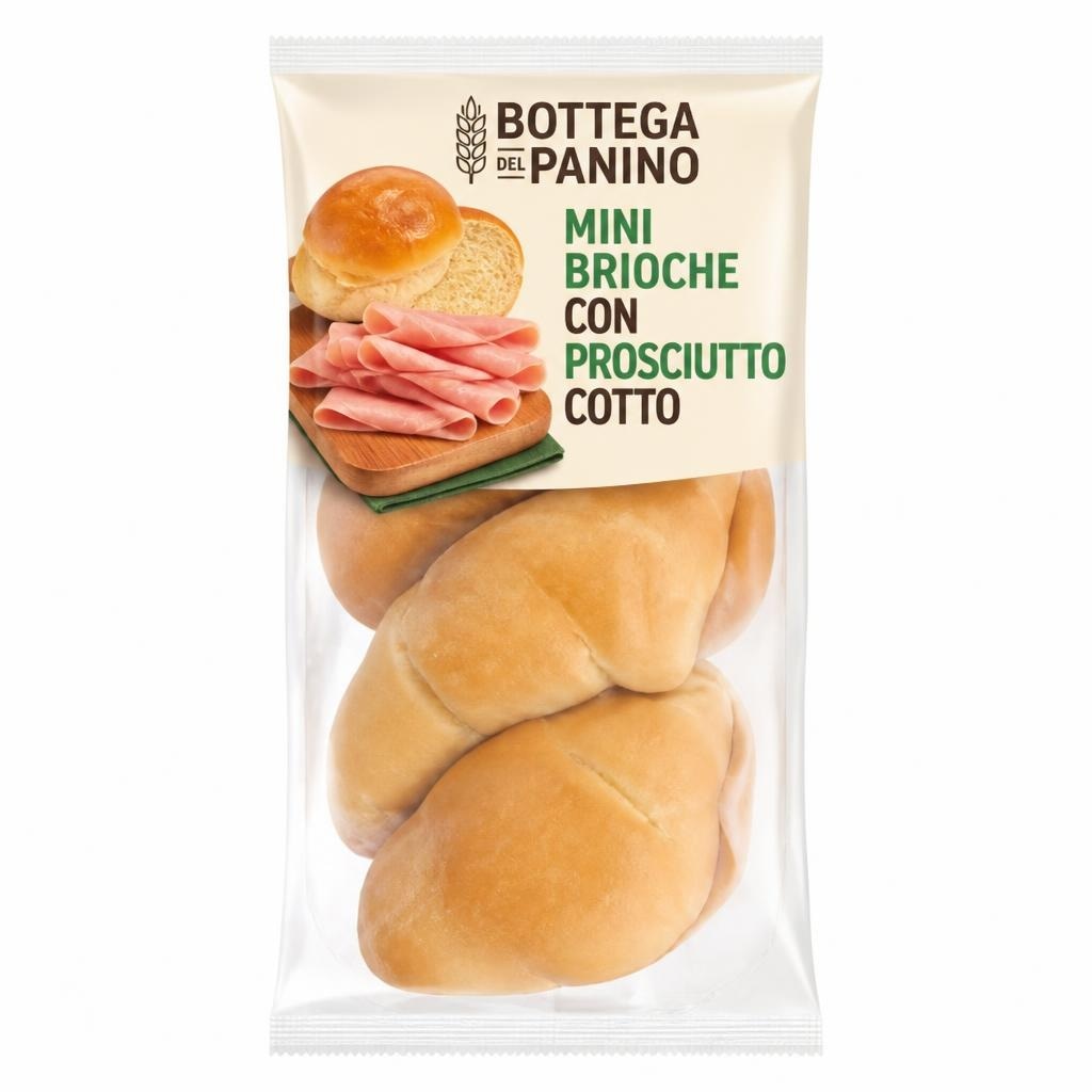 Mini brioche con prosciutto cotto 110 g La Bottega del Panino in offerta da ALDI