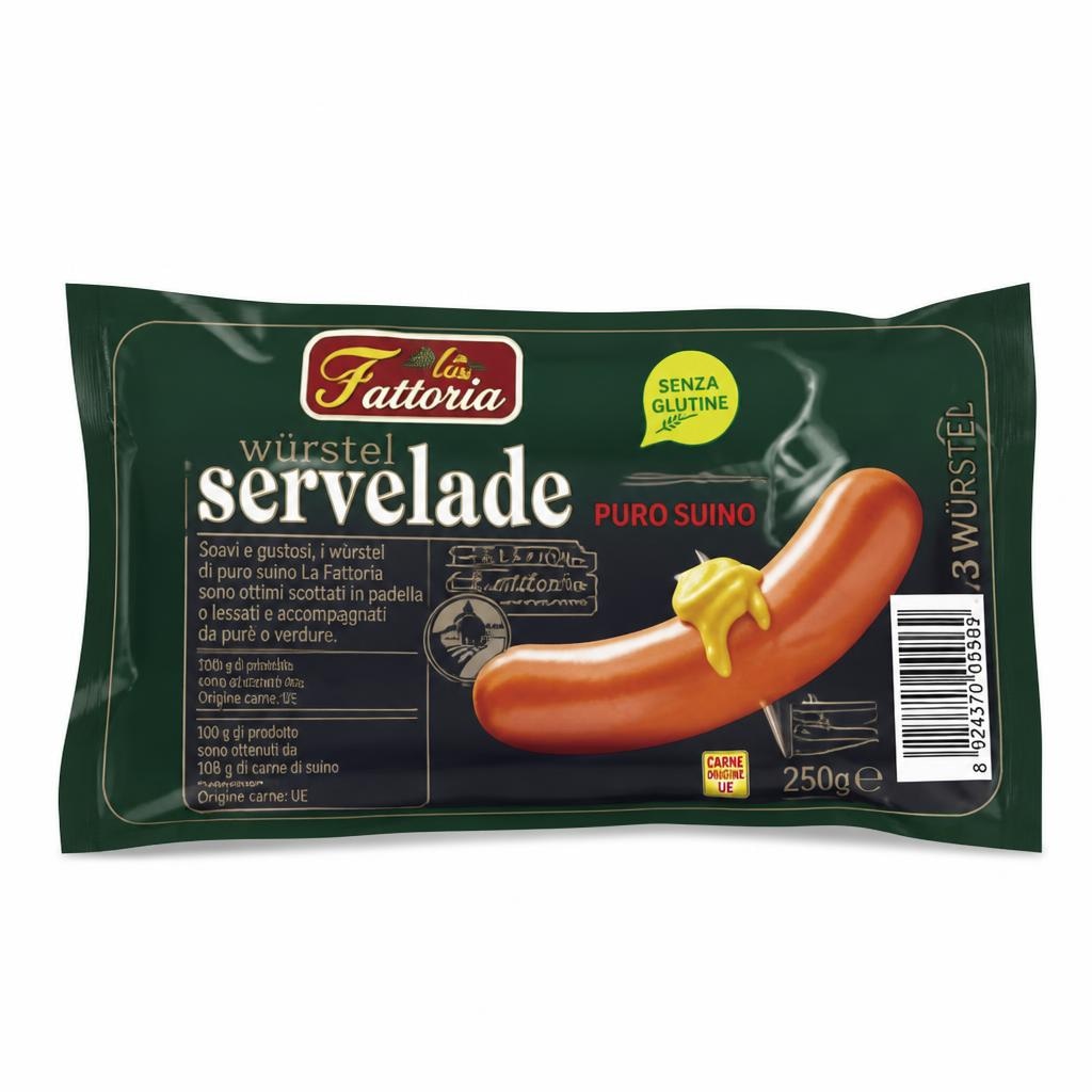 La Fattoria würstel servelade 200 g in offerta da MD